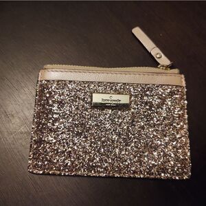 Kate Spade Rose Gold Glitter Mini Wallet